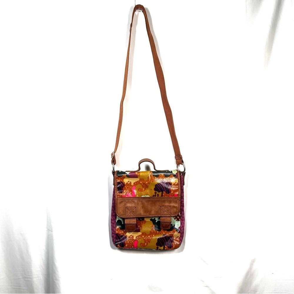 Fossil Key-Per Multicolor Coated Canvas Crossbody Festival Y2K Retro Lightweight - Picture 3 of 15